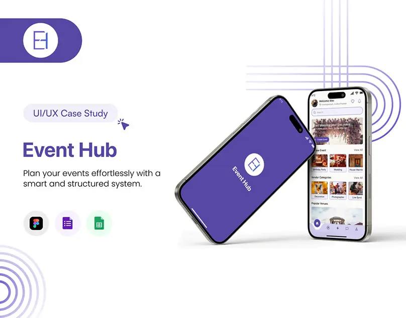 EventHub event planning app case study by Tanuja Pediredla